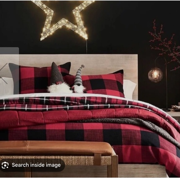 Pottery Barn full/Queen Bryce Buffalo Check Cotton Duvet with 2 shams - Picture 2 of 4